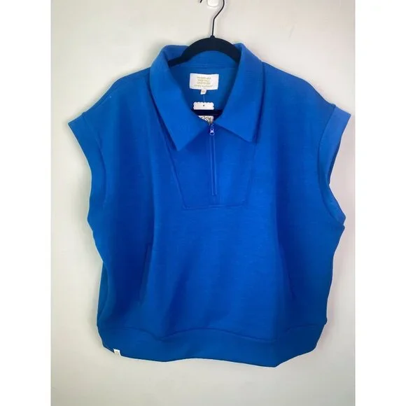 Simply Southern NWT Tess Quarter Zip Short Sleeve Pullover In Royal Size XXL - Picture 8 of 8